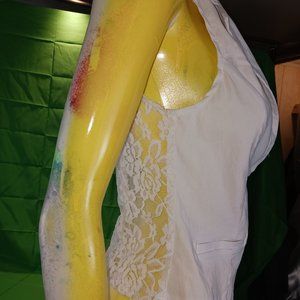 Dovita wedding vest with lace back sexy classy brand new vintage